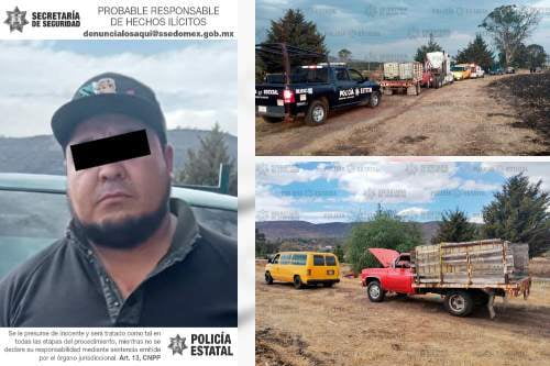 Detienen 3 vehículos cargados de huachicol en Soyaniquilpan; hay un detenido